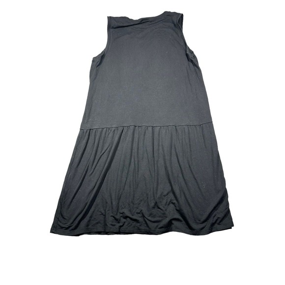 Eileen Fisher Stretch Knit Round Neck Sleeveless Slim Dress Black Petite Small - Picture 2 of 6